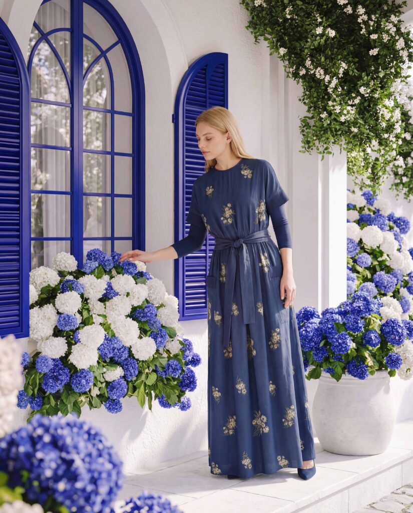 דגם MM כחול פרחים